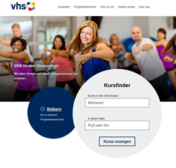 Screenshot der Webseite www.volkshochschule.de